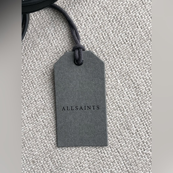 New All Saints Claremount Leather Chain Snake Crossbody Bag In Light Olive - Picture 6 of 13